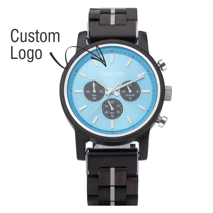 Wooden Men's Watch BOBOBIRD New Top Japanese Miyota Wristwatch Sports Chronograph Calendar Custom Gift Box Relogio Masculino