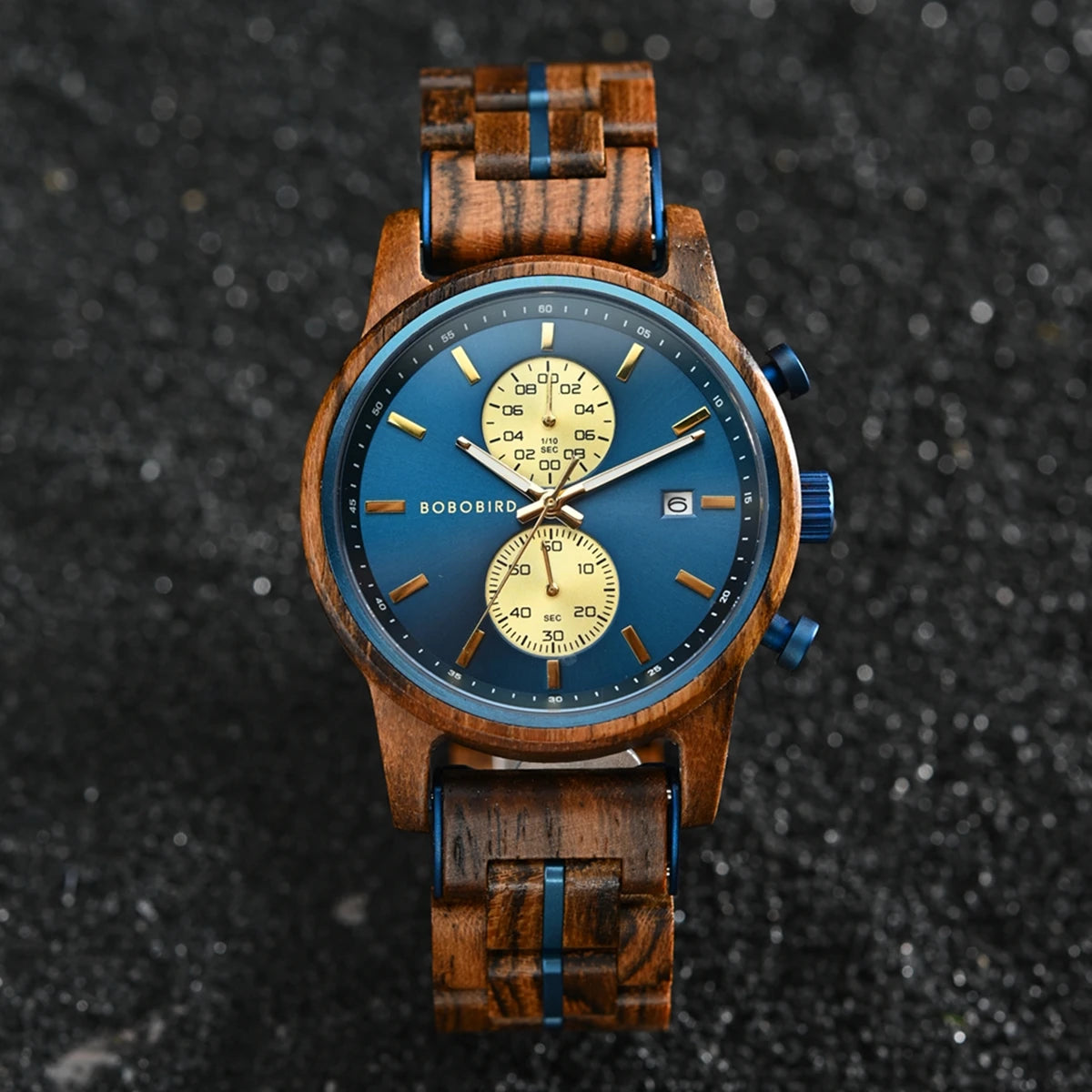 Wooden Men's Watch BOBOBIRD New Top Japanese Miyota Wristwatch Sports Chronograph Calendar Custom Gift Box Relogio Masculino