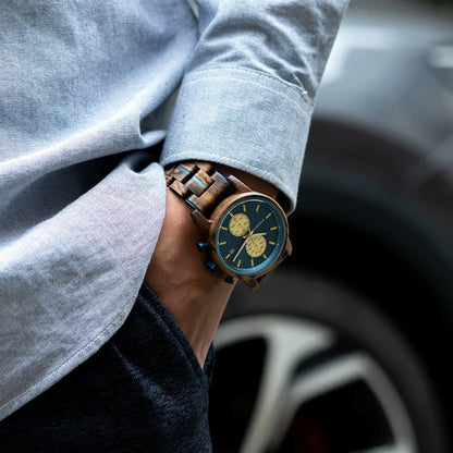 Wooden Men's Watch BOBOBIRD New Top Japanese Miyota Wristwatch Sports Chronograph Calendar Custom Gift Box Relogio Masculino